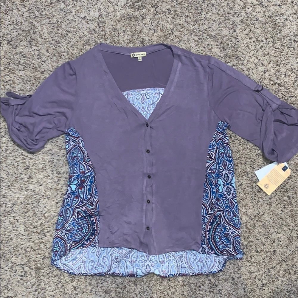 M Democracy purple ash shirt